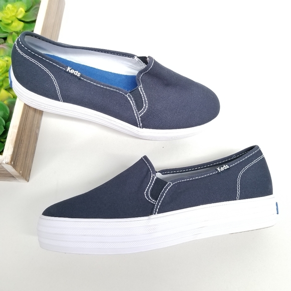 keds navy slip on sneakers